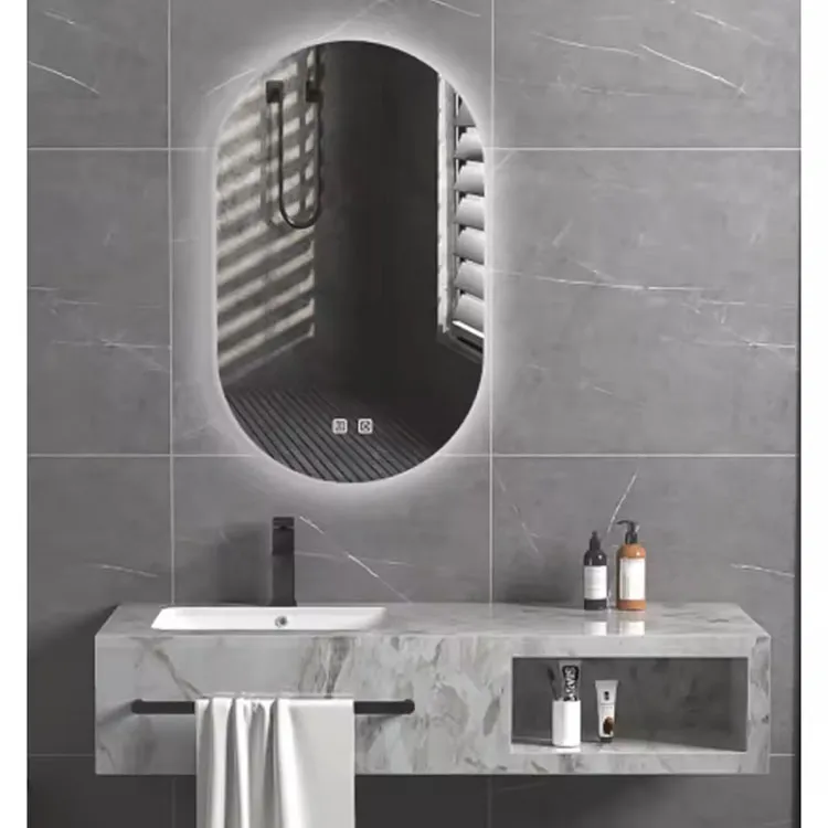 Hotel luxury rock plate bathroom cabinets towel shelf wash basin cabinet set bathroom vanity furniture