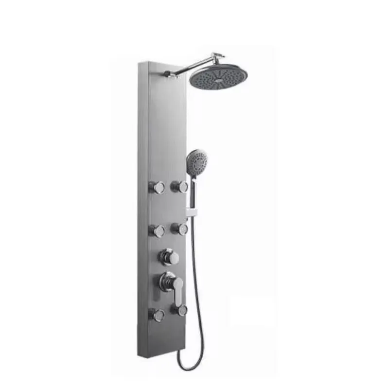 Thermostatic Bathroom Shower Panel System Wall Mount Stainless Steel Shower Faucet Set