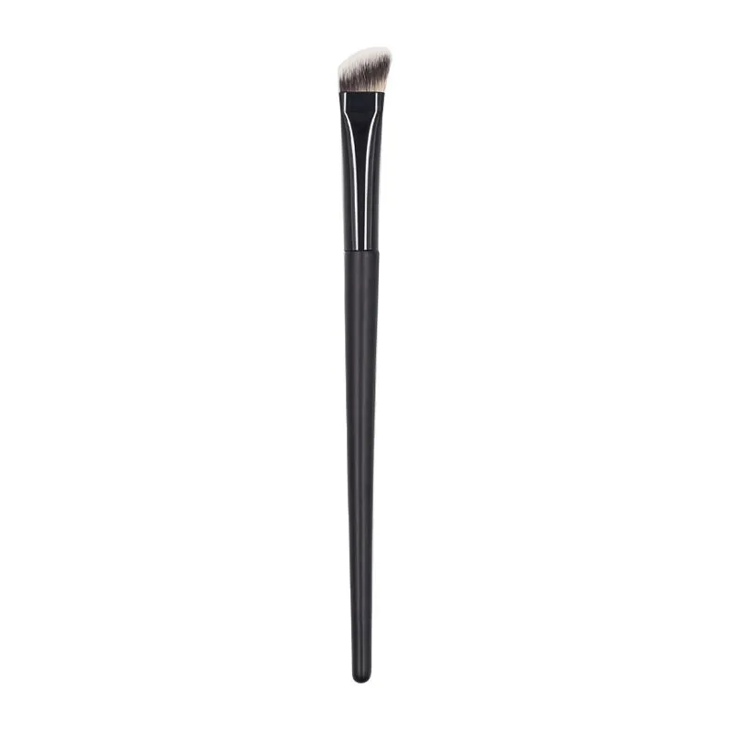 Bright Black Wood Angle Shaped Concealer Brush