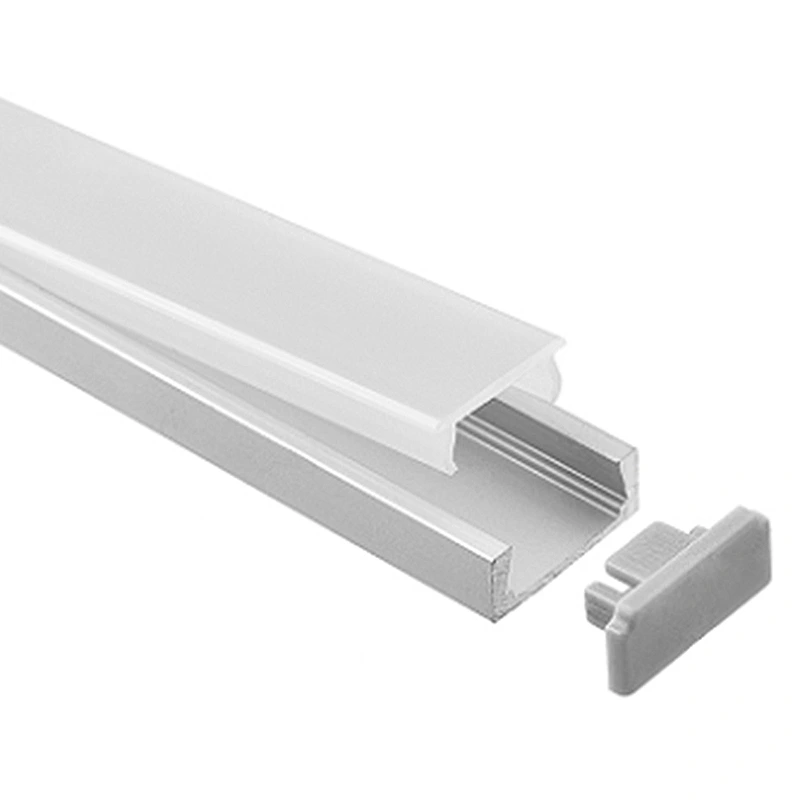 Profilo a tubo quadrato estruso in alluminio a forma di U per strisce LED