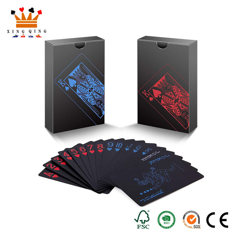 Carte da gioco in PVC nero da poker
