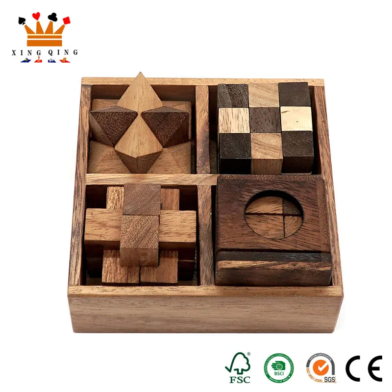 Houten puzzels hersenkrakers Set