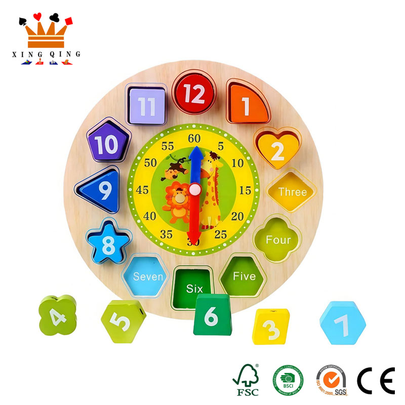 Wooden Shape Color Teaching Clock