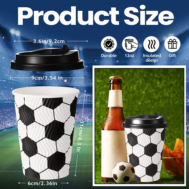 12OZ Soccer Themed Paper Cup