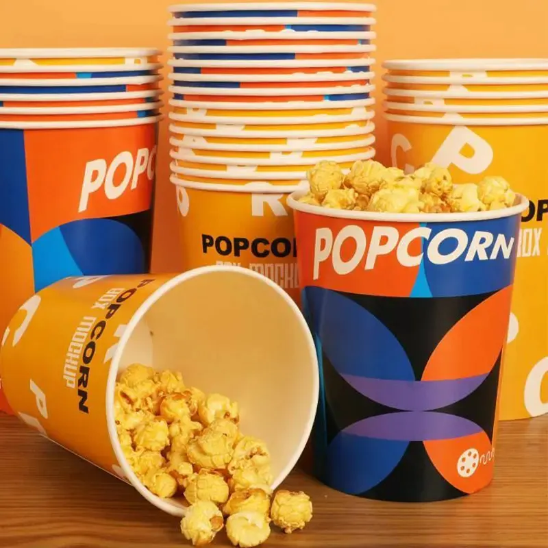 Seau à pop-corn en papier jetable pour cinéma