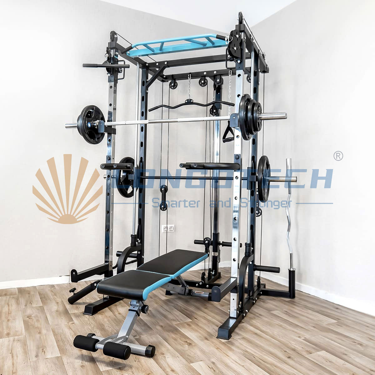 half power rack with smith machine