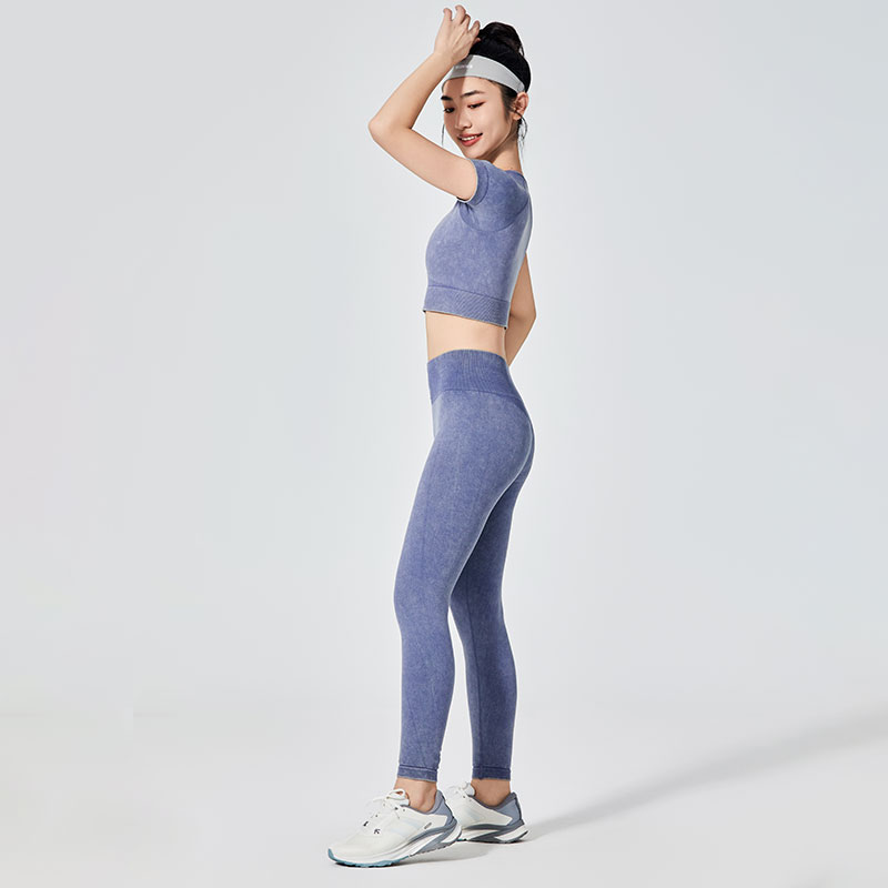 Washed Out Effect Sports Leggings - 3 