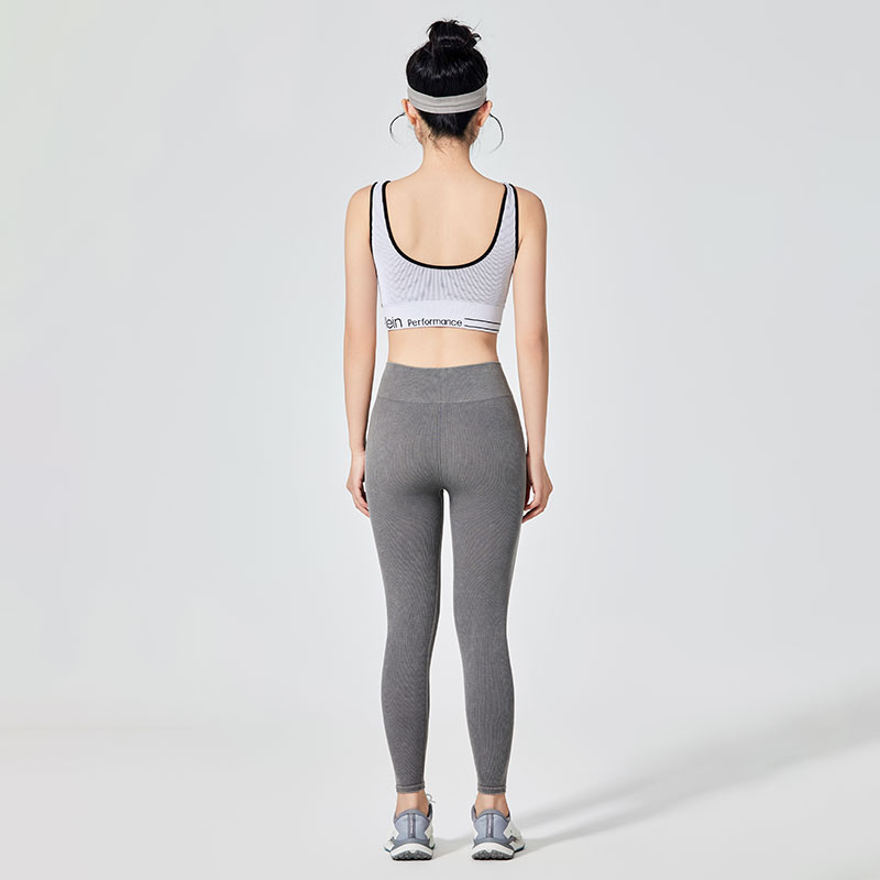 Women Gray Washed Out Effect Sports Leggings - 3 