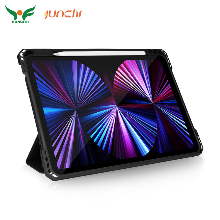 Shock Proof Leather Tablet Case With Built-In Pen Slot - 2