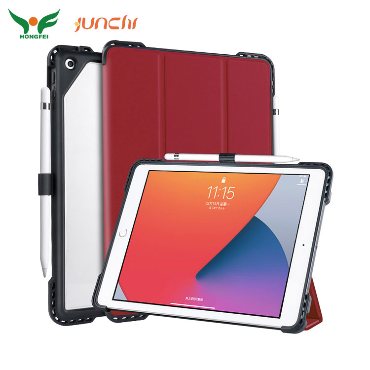 Shock Proof Leather Tablet Case With Inserted Pen Holder - 1 