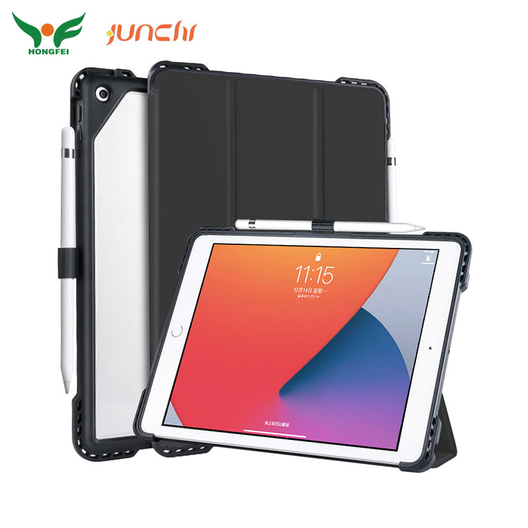 Shock Proof Leather Tablet Case With Inserted Pen Holder - 4 