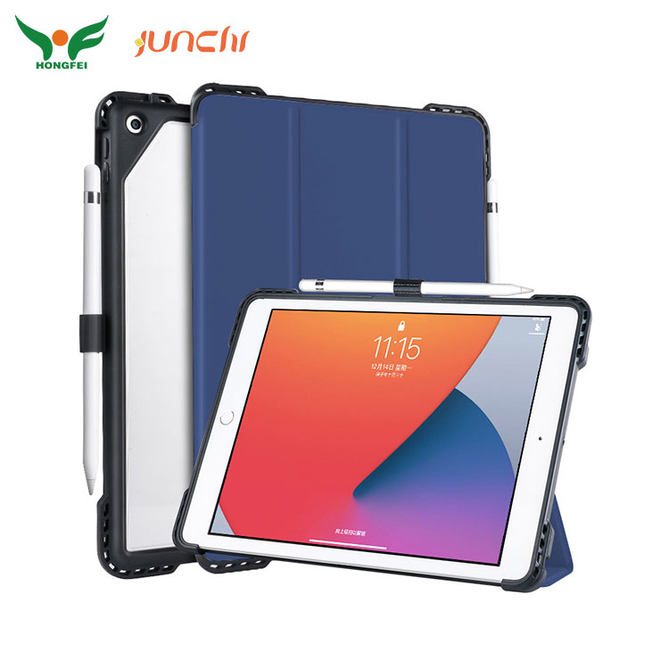 Shock Proof Leather Tablet Case With Inserted Pen Holder