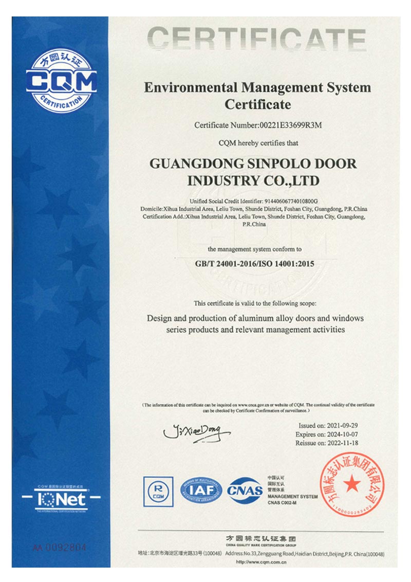 Environmental Management System Certificate