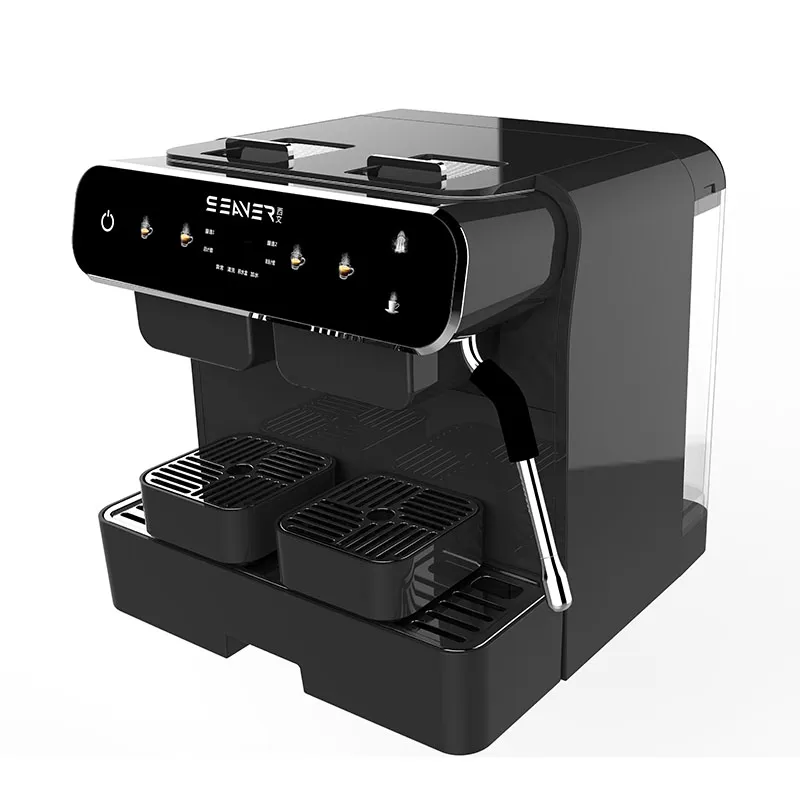 Capsule-koffiezetapparaat met dubbele kop en stoomfunctie