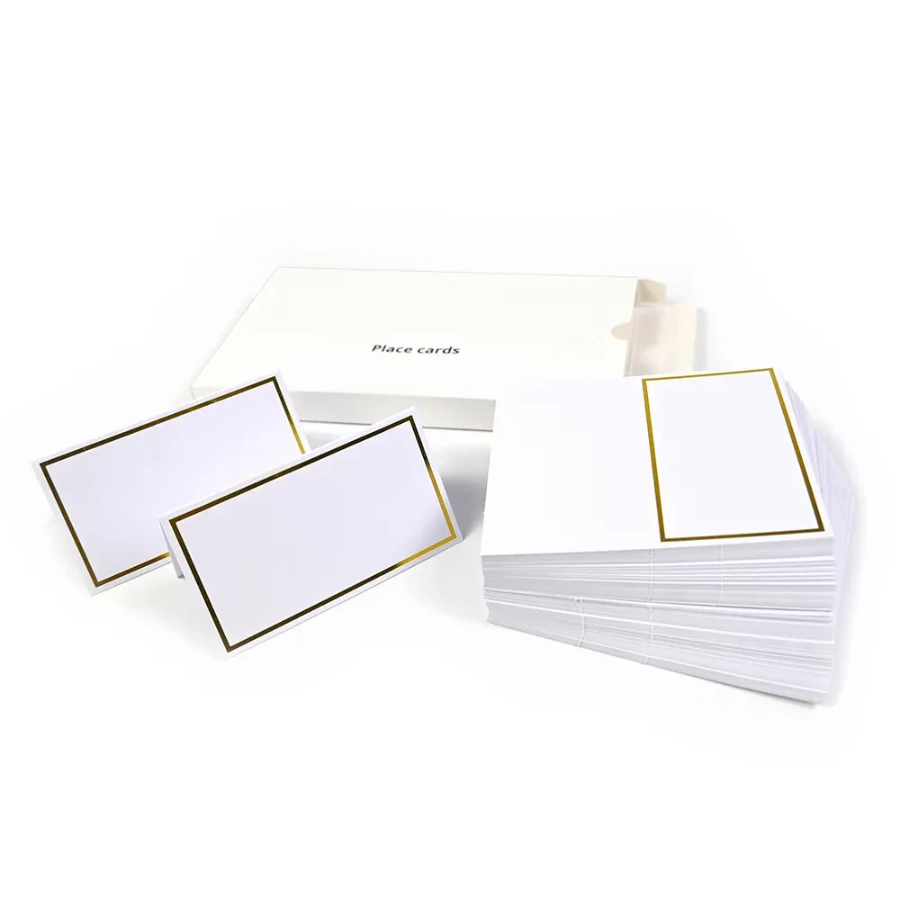 Blank Wedding Place Card with Gold Foil