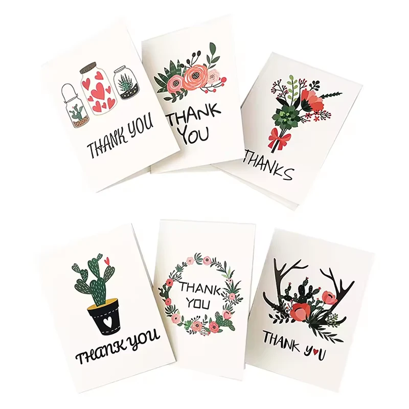 Floral Note Thank You Card