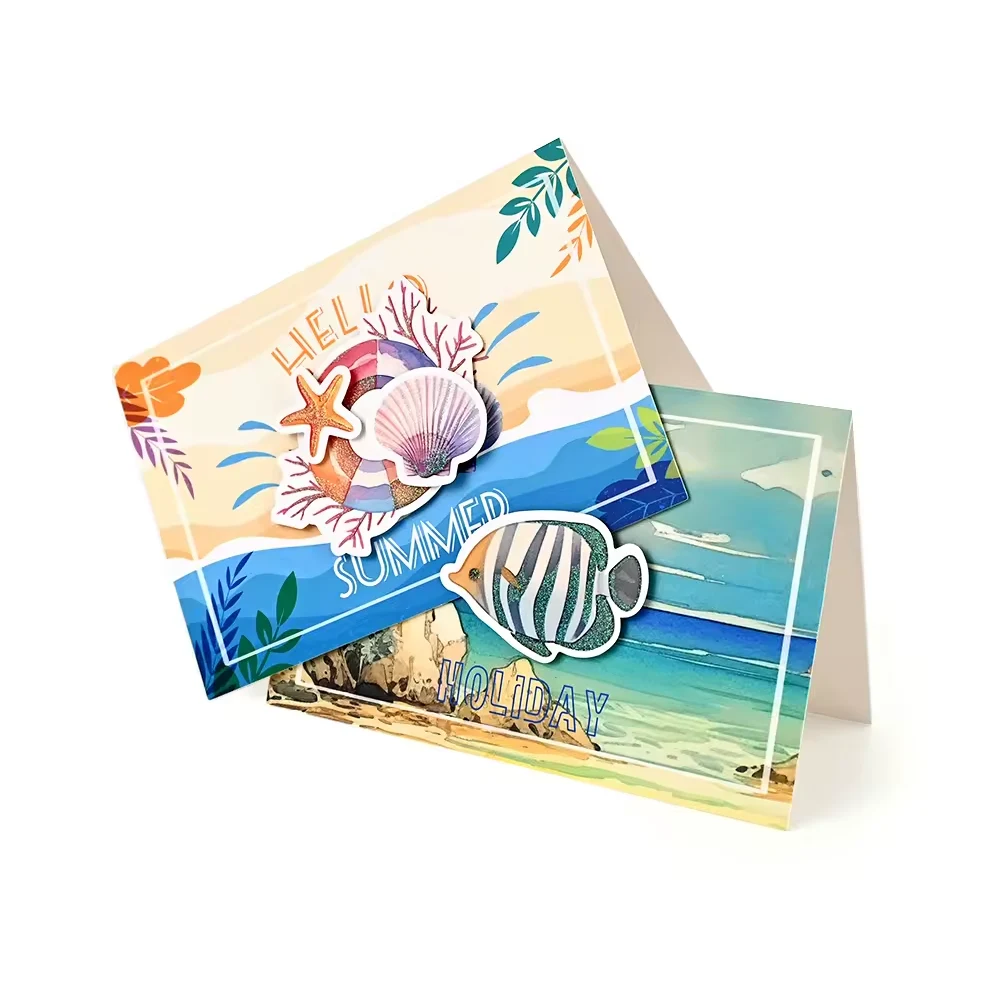 Kids Summer Beach Party Thank You Card with Envelopes