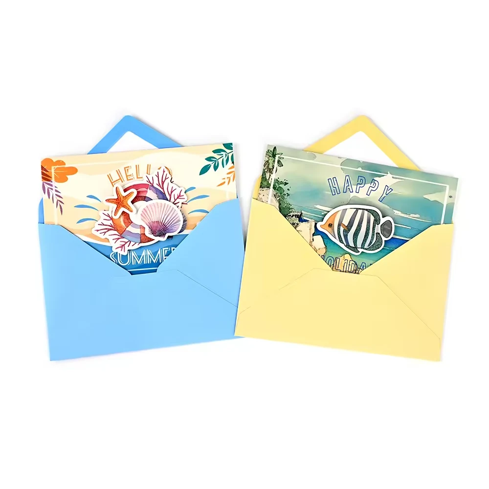 Kids Summer Beach Party Thank You Card with Envelopes