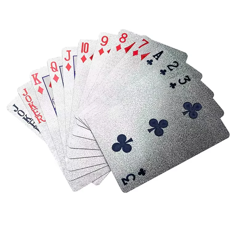 Silver Durable Plastic Pvc Playing Cards