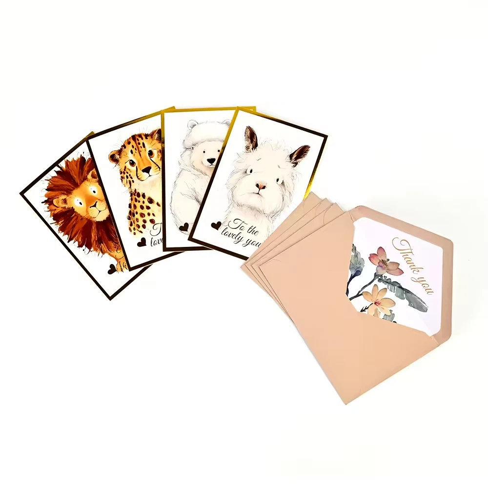 Tiger Lion Printed Greeting Cards