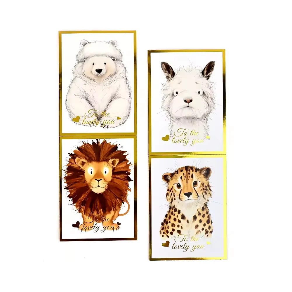 Tiger Lion Printed Greeting Cards