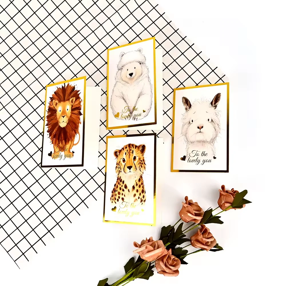 Tiger Lion Printed Greeting Cards