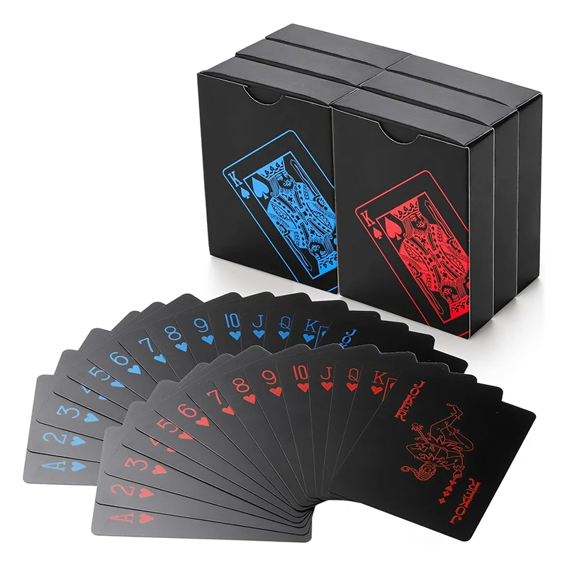 Cartes à jouer noires de poker en PVC