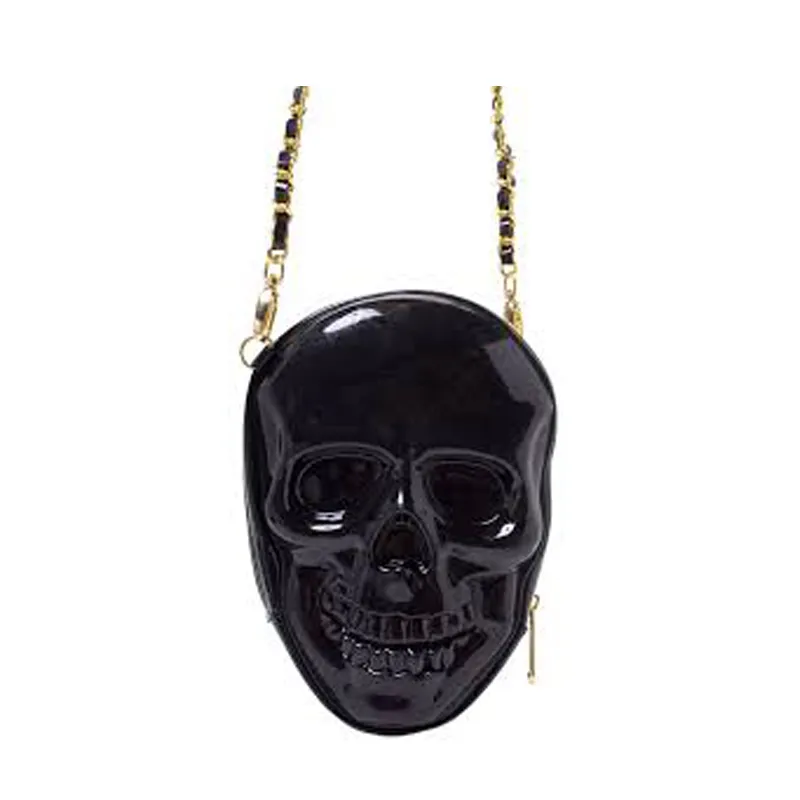 Black Skull Chain Crossbody Bag