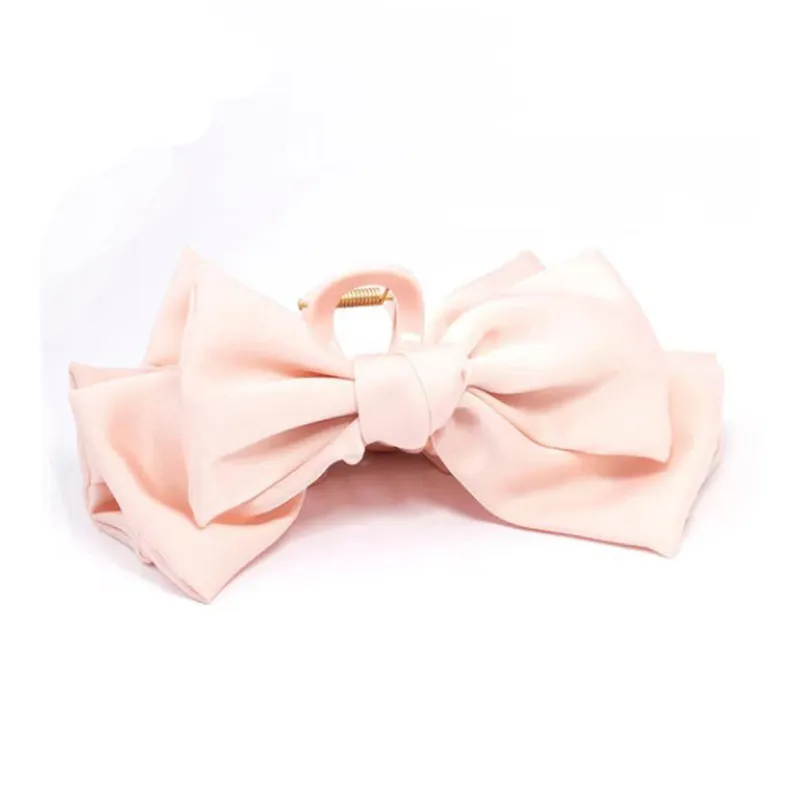 Blush Large Bow Hair Claw Clip