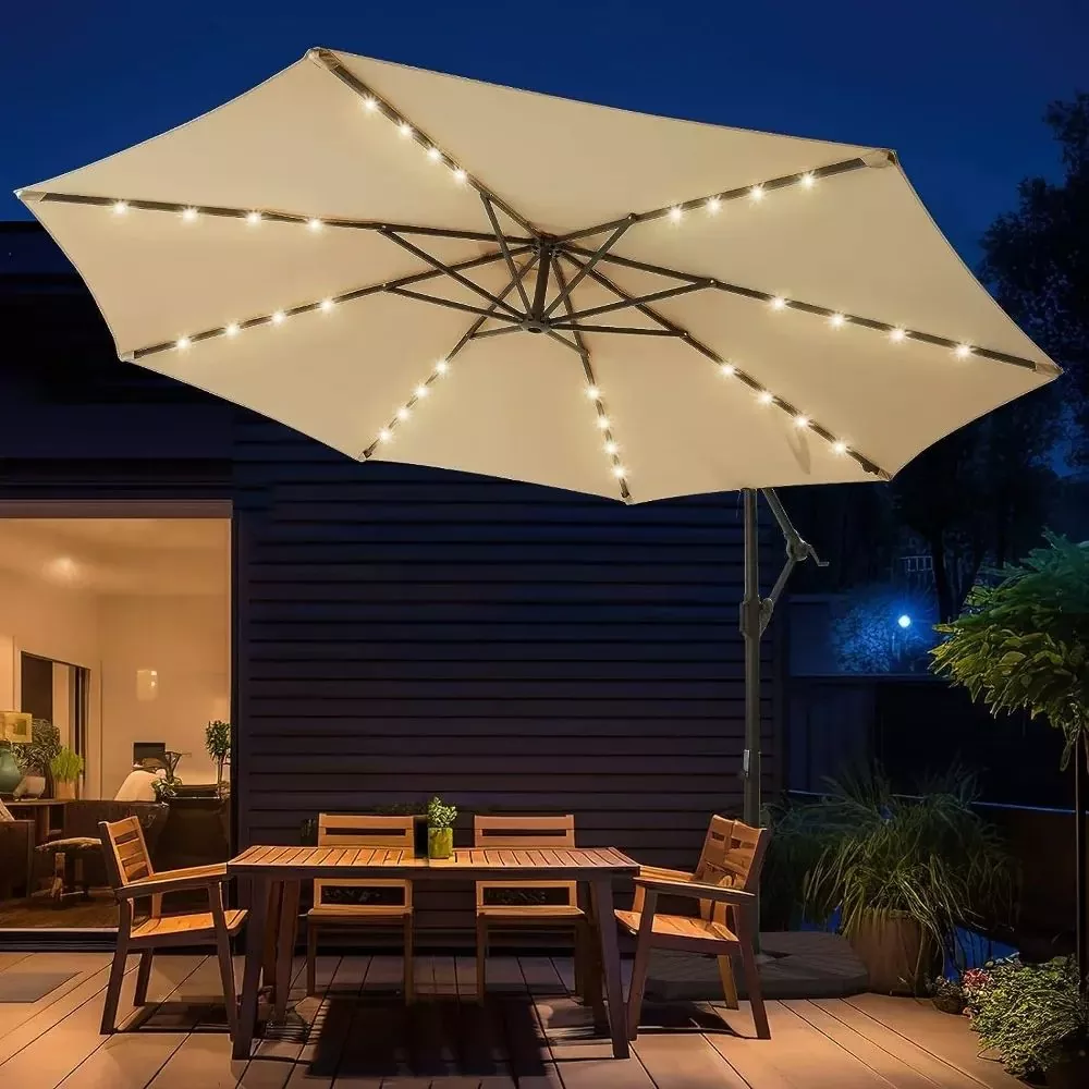 Patioparaplu met LED-zonne-energie