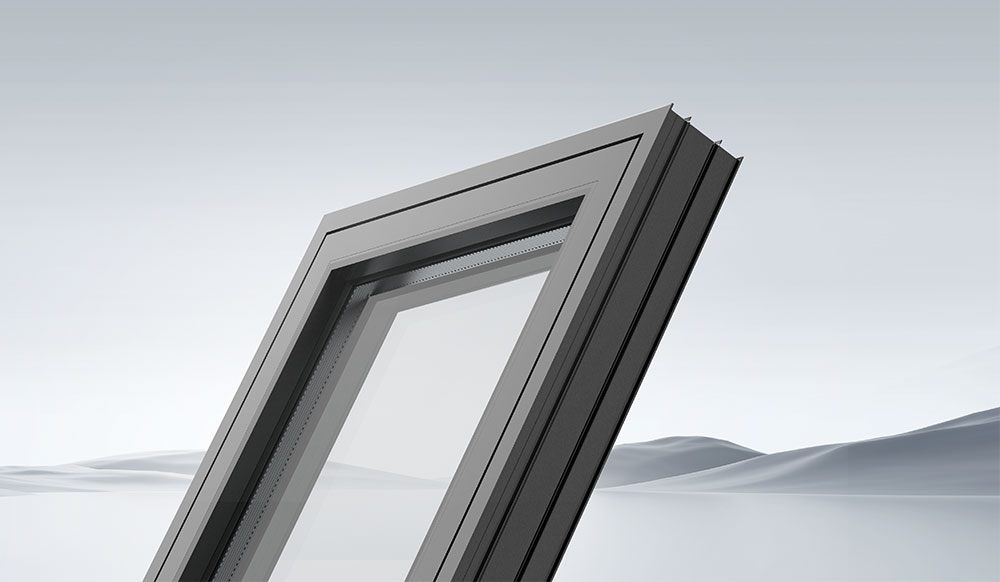 Aluminium utvalg av dører og vinduer.