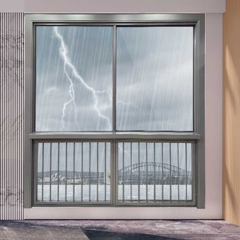 Dwutorowe aluminiowe okna przesuwne z moskitierą