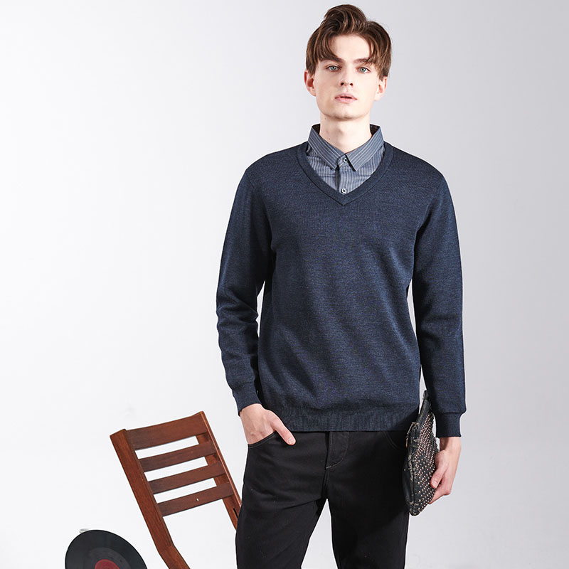 Business V Neck Pullover Sweater