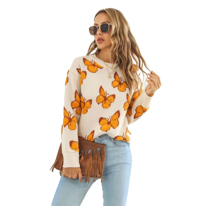 Butterfly Pullover Knit Women Sweater