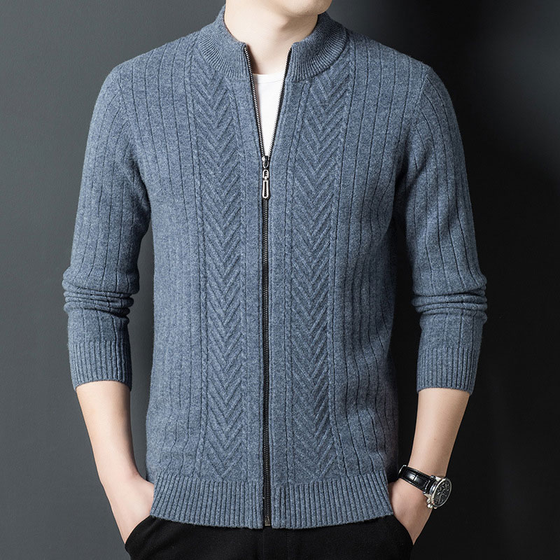 Men Merino Wool Cardigan Sweater