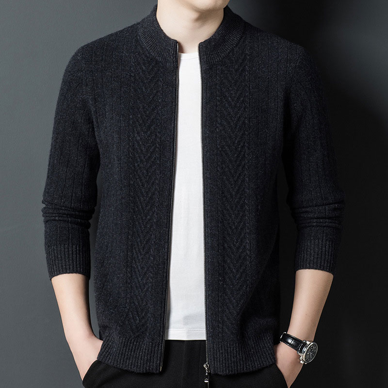 Men Merino Wool Cardigan Sweater