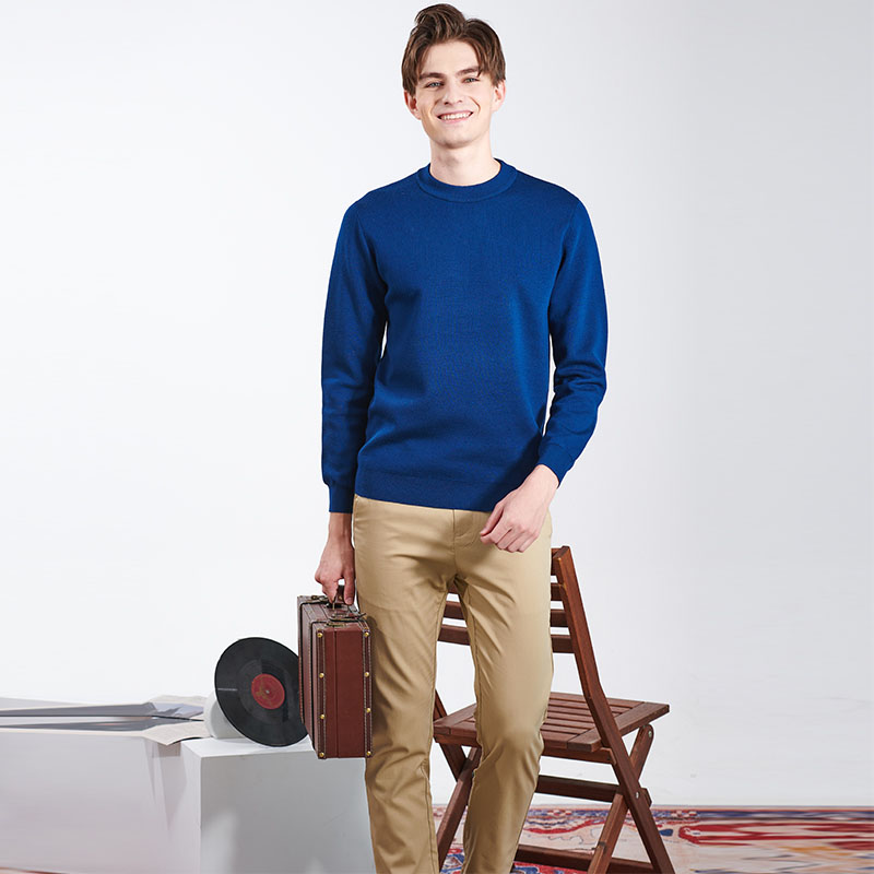 Mock Neck Pullover Sweater til mænd