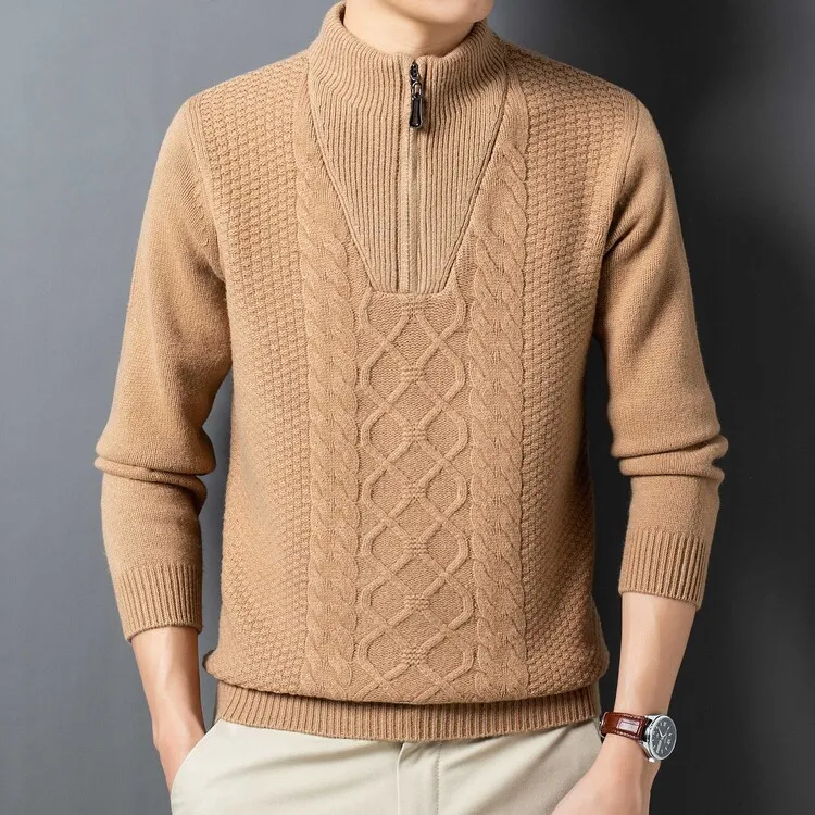 Merino Wool Half Zipper Sweater