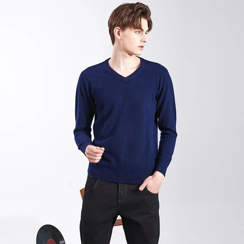 Áo len chui đầu cashmere cổ chữ V