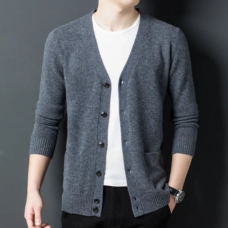 Wool Cardigan with Button