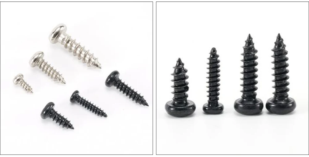 Small pan head screws with cross recess