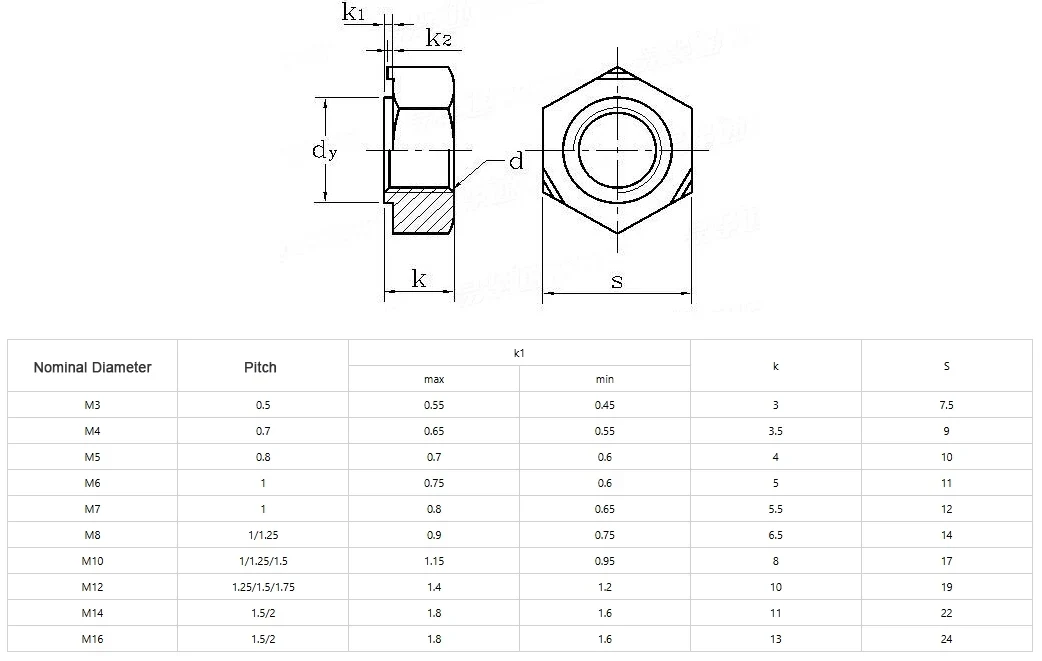 Hexagon Weld Nuts