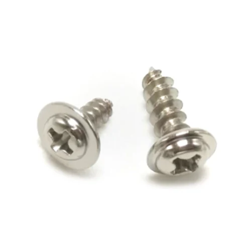 Slotted Pan Head Tapping Screws And Plain Washer Assemblies