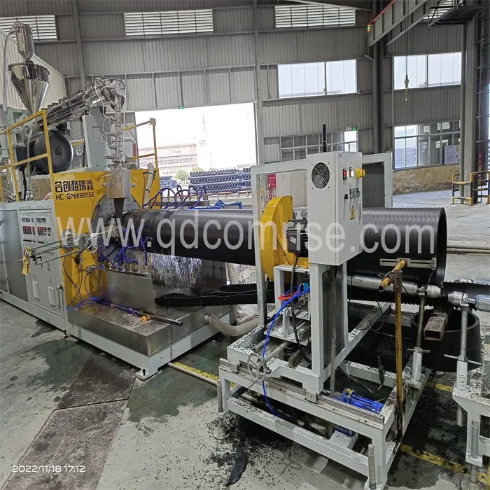 PE Solid Wall Winding Pipe Machine Successfully Installed In Shandong Customer Factory