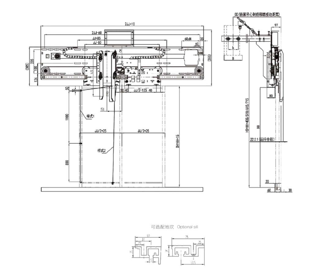 PMA2C-G Center opening AC PM door operator(High performance)Car frame installation