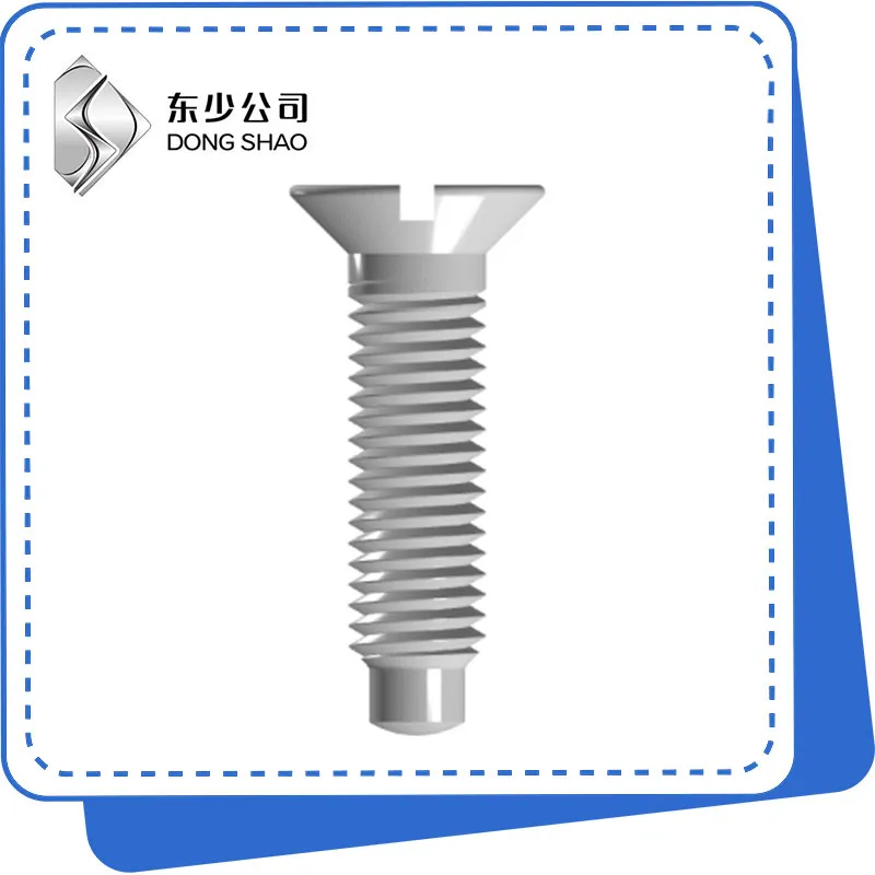 Slotted Countersunk Head skru pẹlu Full Dog Point