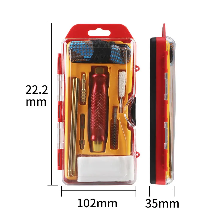 Kit de nettoyage pour arme de poing de calibre .357 avec étui en aluminium