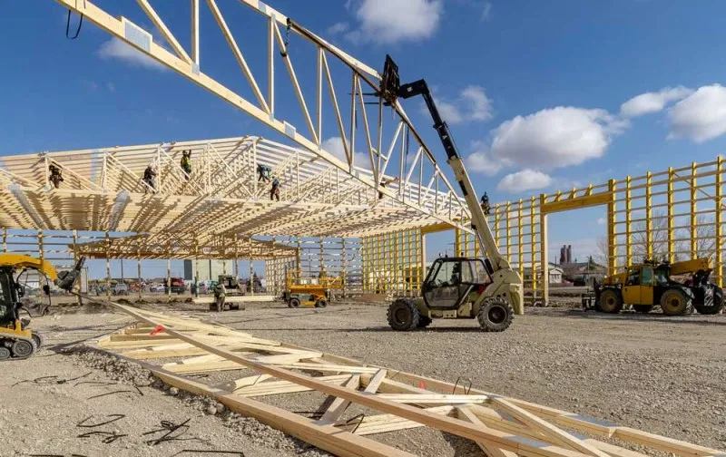 Detaillearre útlis fan grut-span truss konstruksje