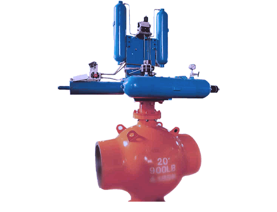 Gas over Oil Actuated Ball Valve