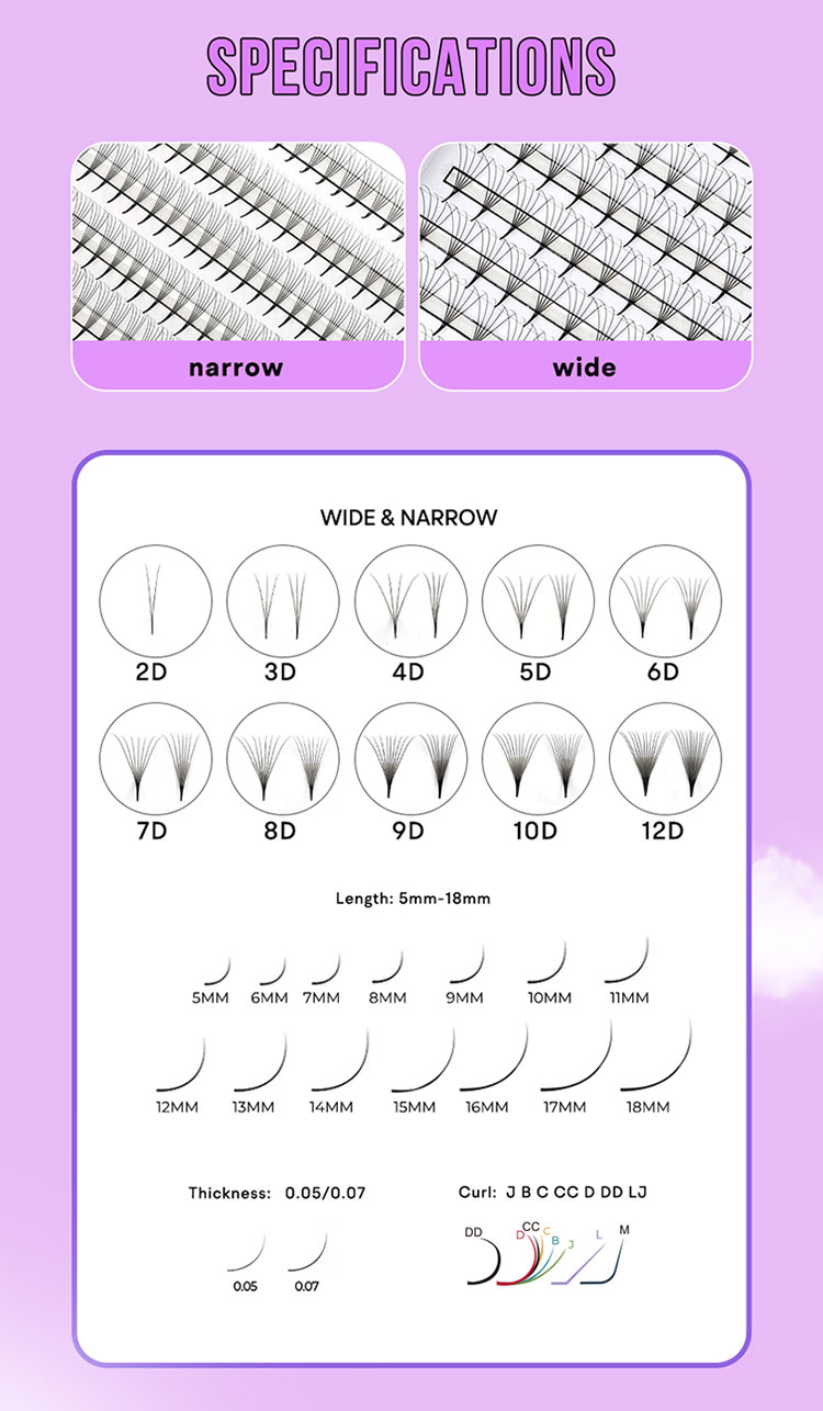 Promade Eyelashes Loose Fans